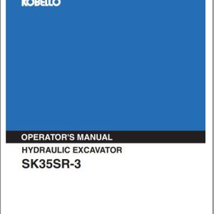 Kobelco Hydraulic Excavator SK35SR 3 Operators Manual 1