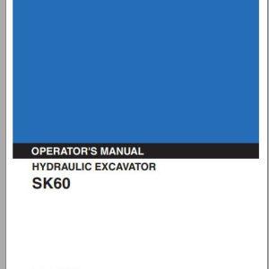 Kobelco Hydraulic Excavator SK60 Operators Manual 1