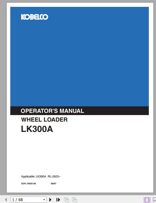 Kobelco Wheel Loader LK300A Operators Manual 1