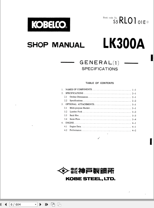 Kobelco Wheel Loader LK300A Service Manual 2