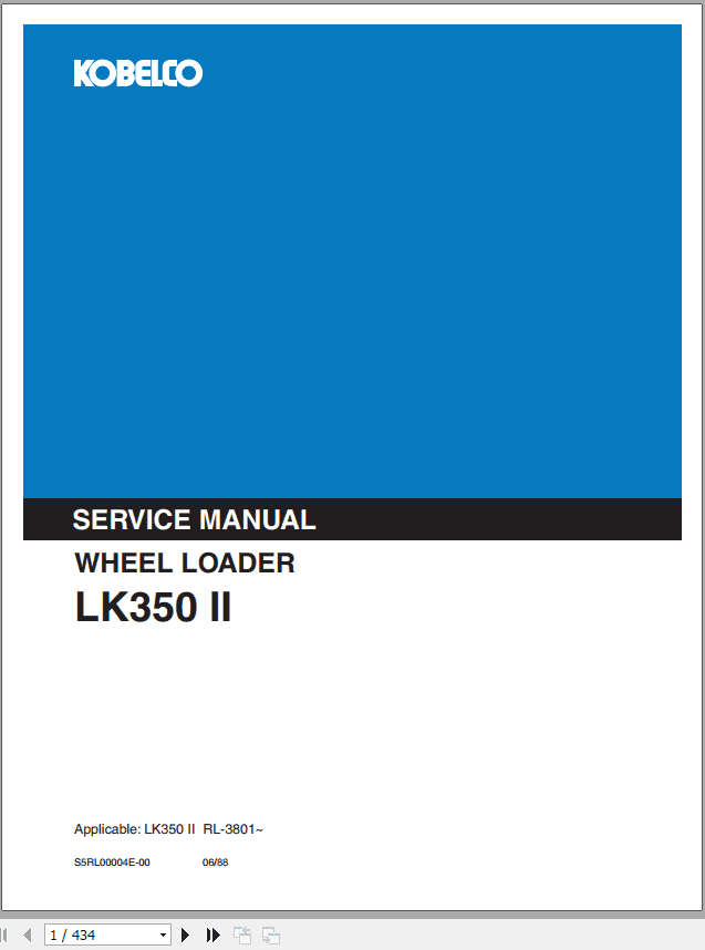 Kobelco Wheel Loader LK350 II Service Manual 1