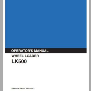 Kobelco Wheel Loader LK500 II Operators Manual 1