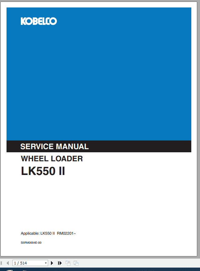 Kobelco Wheel Loader LK550II Service Manual 1