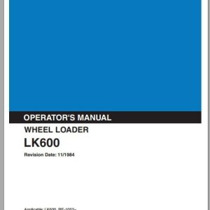 Kobelco Wheel Loader LK600 II Operators Manual 1