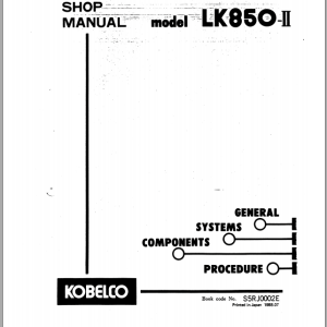 Kobelco Wheel Loader LK850 II Shop Manual 1