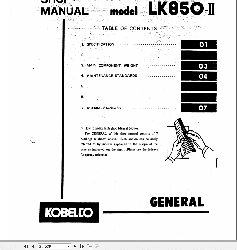 Kobelco Wheel Loader LK850 II Shop Manual 2