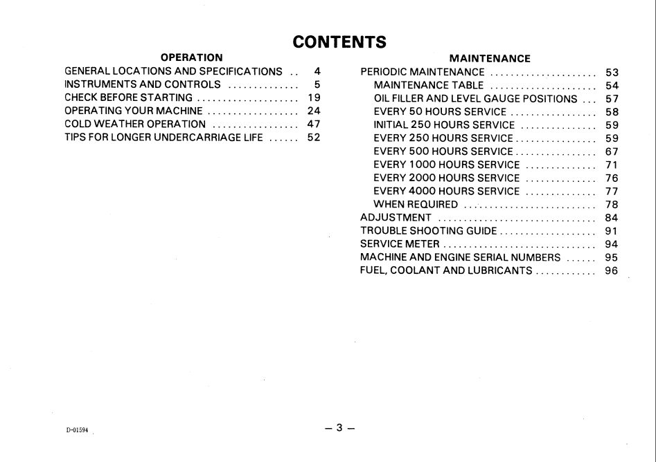Komatsu Bulldozer D20AD21P 6A6B 60001andup Operation Maintenance Manual SEAM01010601 2HgoU8