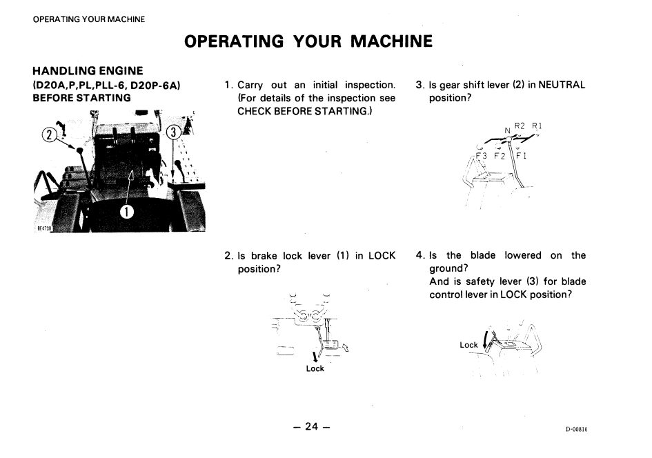 Komatsu Bulldozer D20AD21P 6A6B 60001andup Operation Maintenance Manual SEAM01010601 374QZM