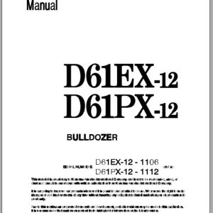 Komatsu Bulldozer D61EXPX Operator Maintenance ManualEN SEAM035003T 1
