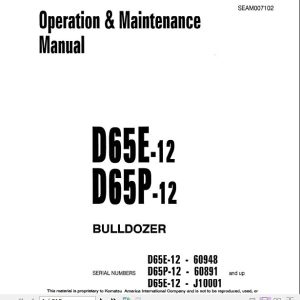 Komatsu Bulldozer D65EP 12 Operator Maintenance ManualEN SEAM007102 1
