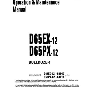 Komatsu Bulldozer D65EXPX Operator Maintenance ManualEN SEAM007202 1