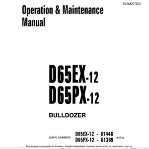 Komatsu Bulldozer D65EXPX Operator Maintenance ManualEN SEAM007204 1