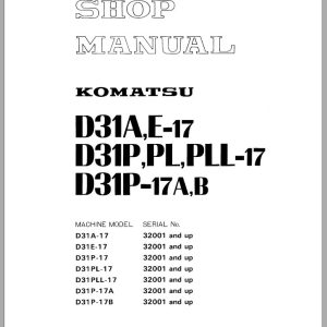 Komatsu D31AE 17 Shop ManualEN 1