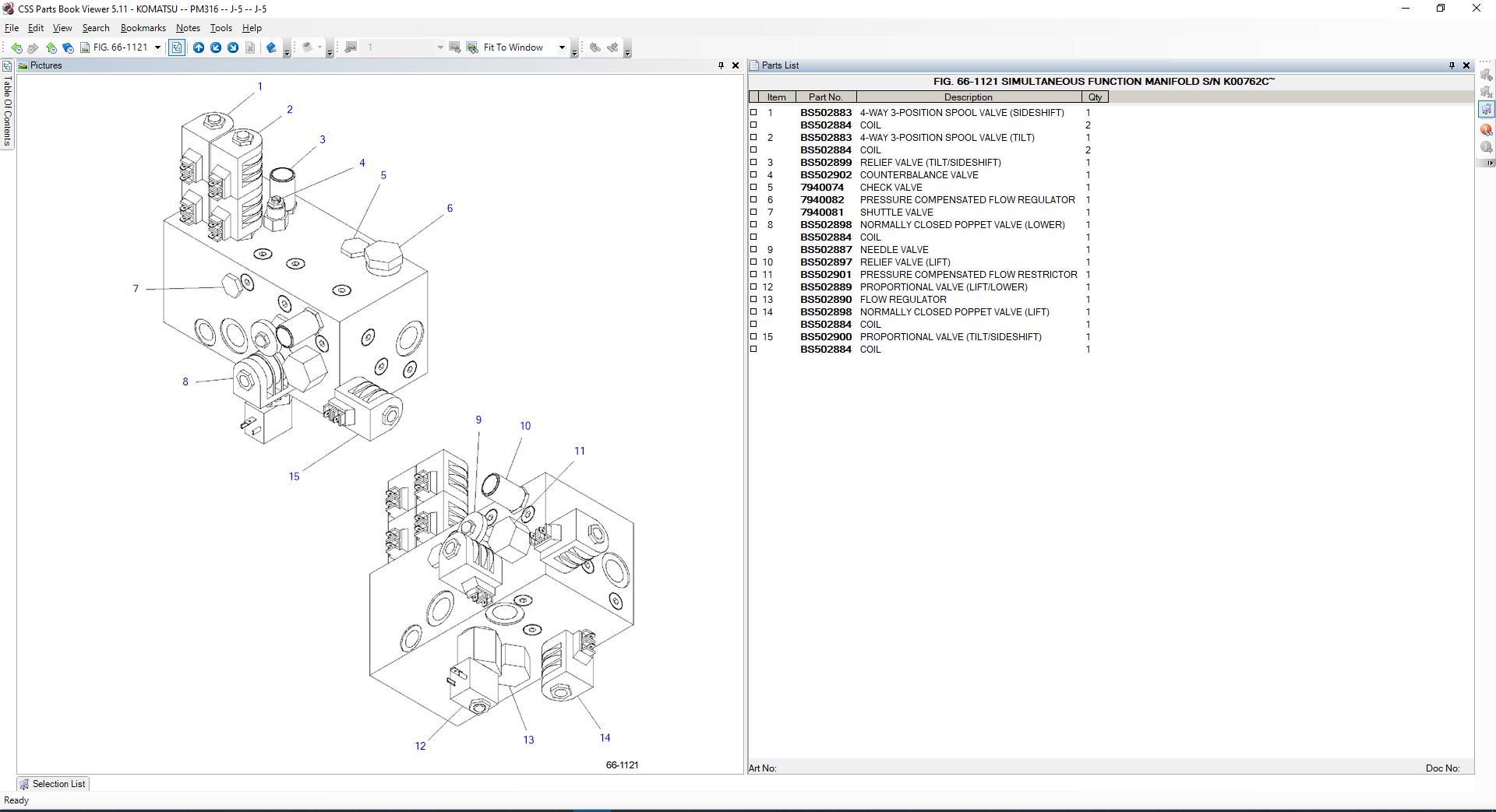Komatsu Forklift USA CSS Part EPC 1020193
