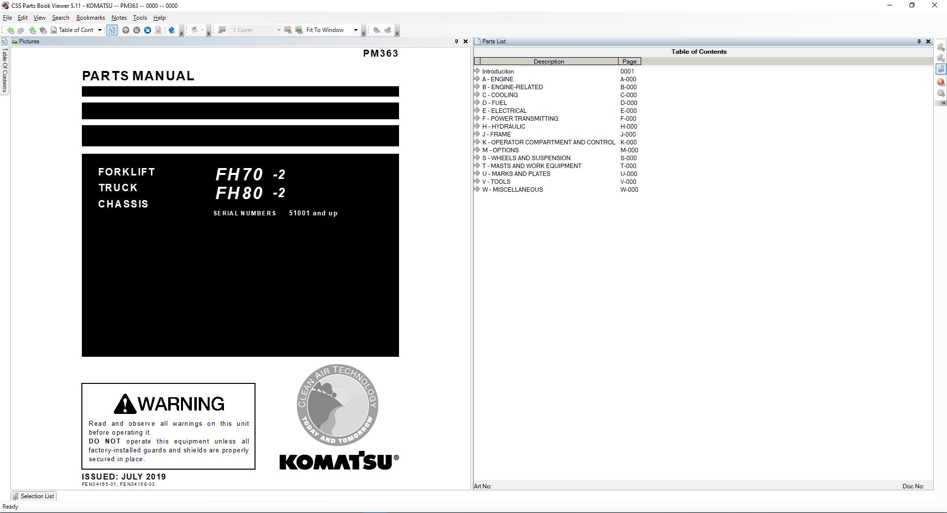 Komatsu Forklift USA CSS Part EPC 1020196