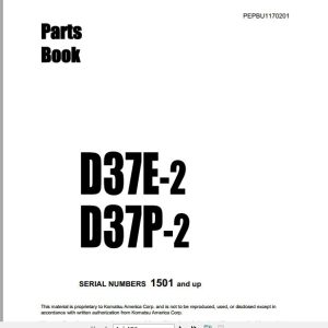 Komatsu PC37E 237P 2 Part BookEN PEPBU1170201 1