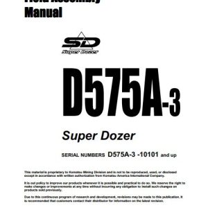 Komatsu Super Dozer D575A 3 D575A 3 10101andup Field Assembly Instruction SEAWD02700 1