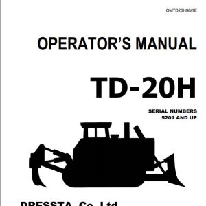 Komatsu TD 20H5201 and up Operator’s ManualEN OMTD25H98 1E 1