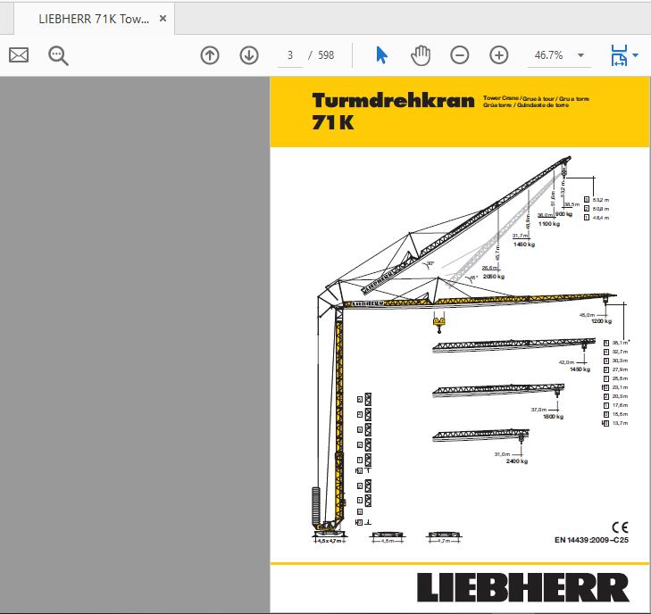 LIEBHERR 71K Tower Cranes Operating ManualGERMAN 1