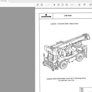 Liebherr LTM 1030 899617208 Service Manual 1