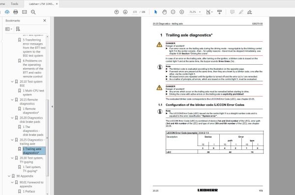 Liebherr LTM 1040 1 Diagnostics Manual dhb99900 11 02 LICCON1 4