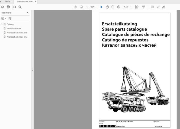 Liebherr LTM 1090 1 Spare Parts CatalogueEN 1