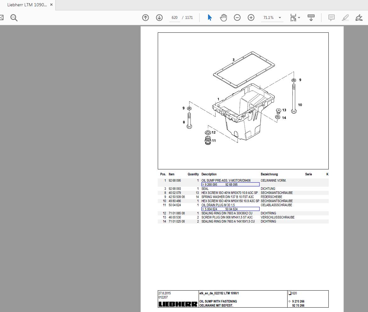 Liebherr LTM 1090 1 Spare Parts CatalogueEN 4