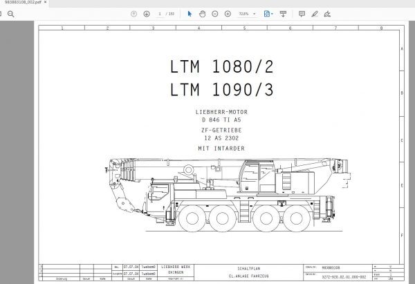 Liebherr LTM 1100 41 Schematic Electric HydraulicDE