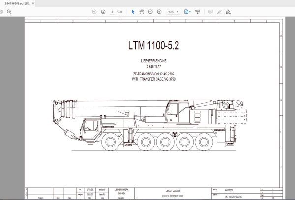 Liebherr LTM 1100 52 Schematic Schematic Electric Hydraulic PneumaticEN 1