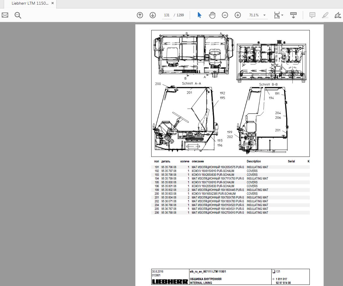 Liebherr LTM 1150 1 002 Spare Parts Catalog067111RUEN 2