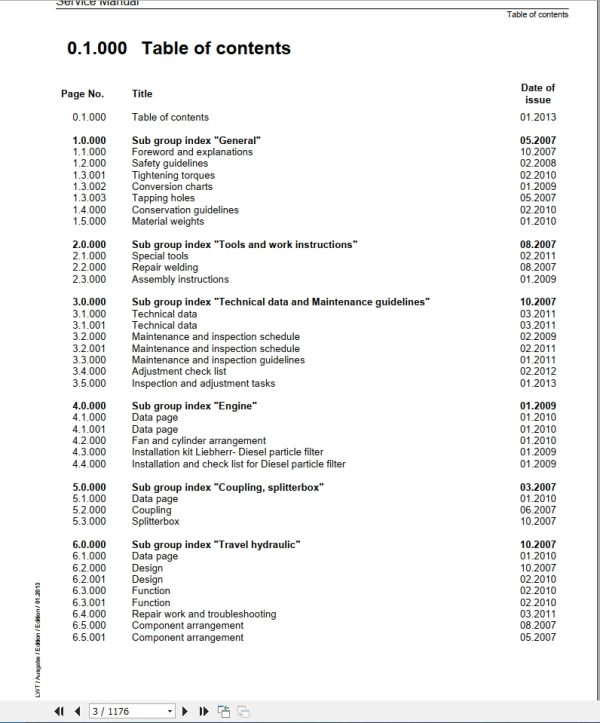 Liebherr Telescopic Handler TL435 445 442 Series 4 Service Manual 2