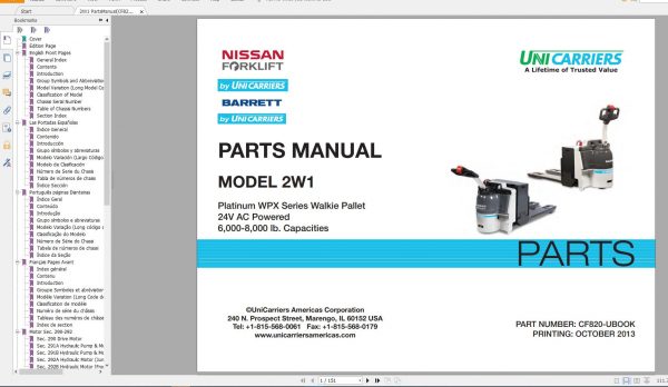 NISSANUNICARRIERS Forklift Part Catalog PDF4