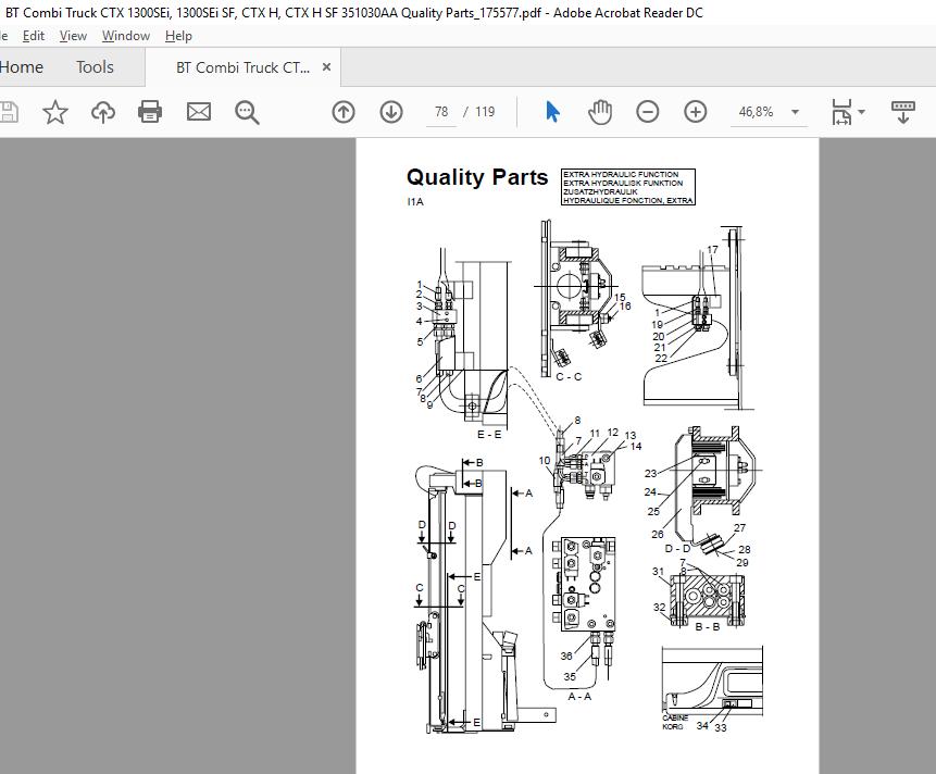 BT Combi Truck CTX 1300SEi 1300SEi SF CTX H CTX H SF 351030AA Quality Parts175577 4