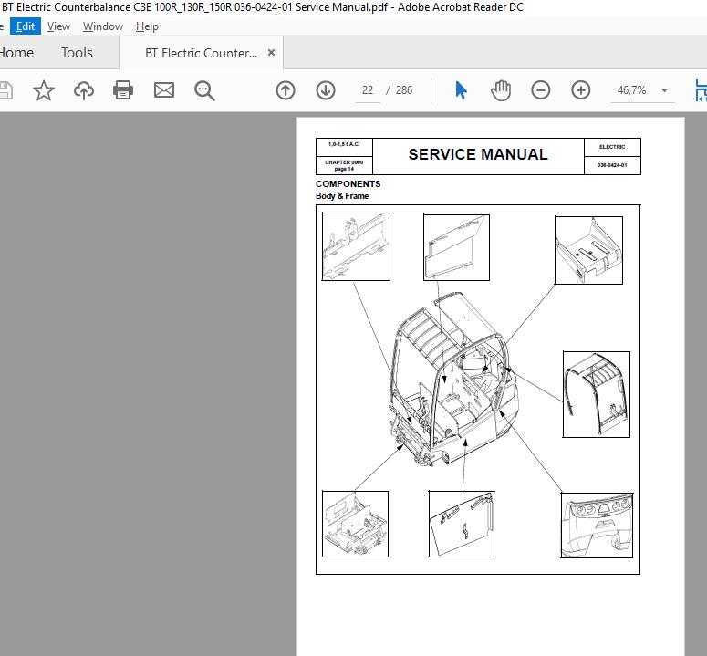 BT Electric Counterbalance C3E 100R130R150R 036 0424 01 Service Manual 2