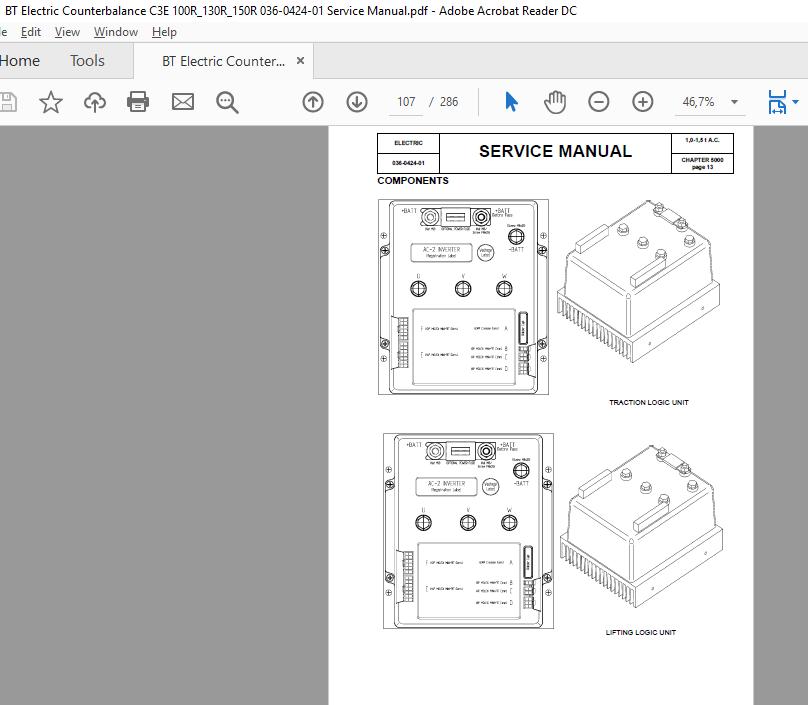 BT Electric Counterbalance C3E 100R130R150R 036 0424 01 Service Manual 4