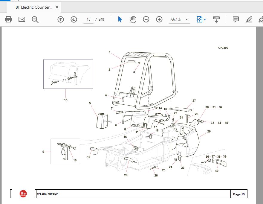 BT Electric Counterbalance CARGO CBE 20F 182824 Parts Catalog0350144R1 0 2