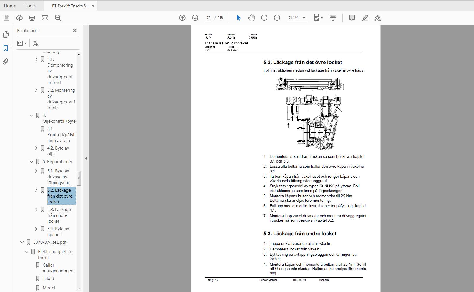 BT Forklift Trucks FTOHSLSP Master Service Manuals 6