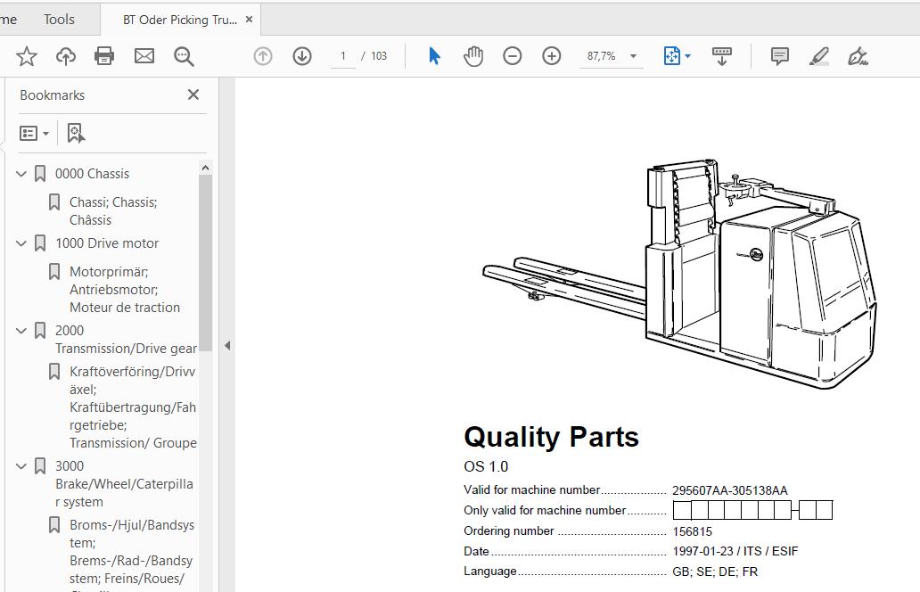 BT Oder Picking Truck OS 1