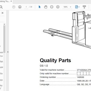 BT Oder Picking Truck OS 10 271426AA   275188AA Quality Parts 149588 1