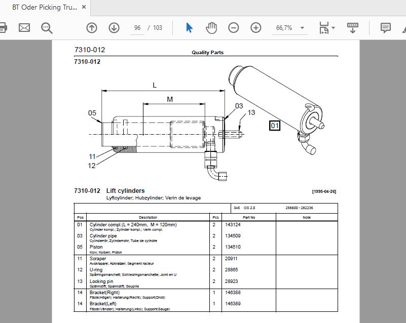BT Oder Picking Truck OS 20 271426AA   275188AA Quality Parts 149589 3