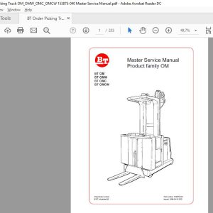 BT Order Picking Truck OMOMWOMCOMCW 153875 040 Master Service Manual 1