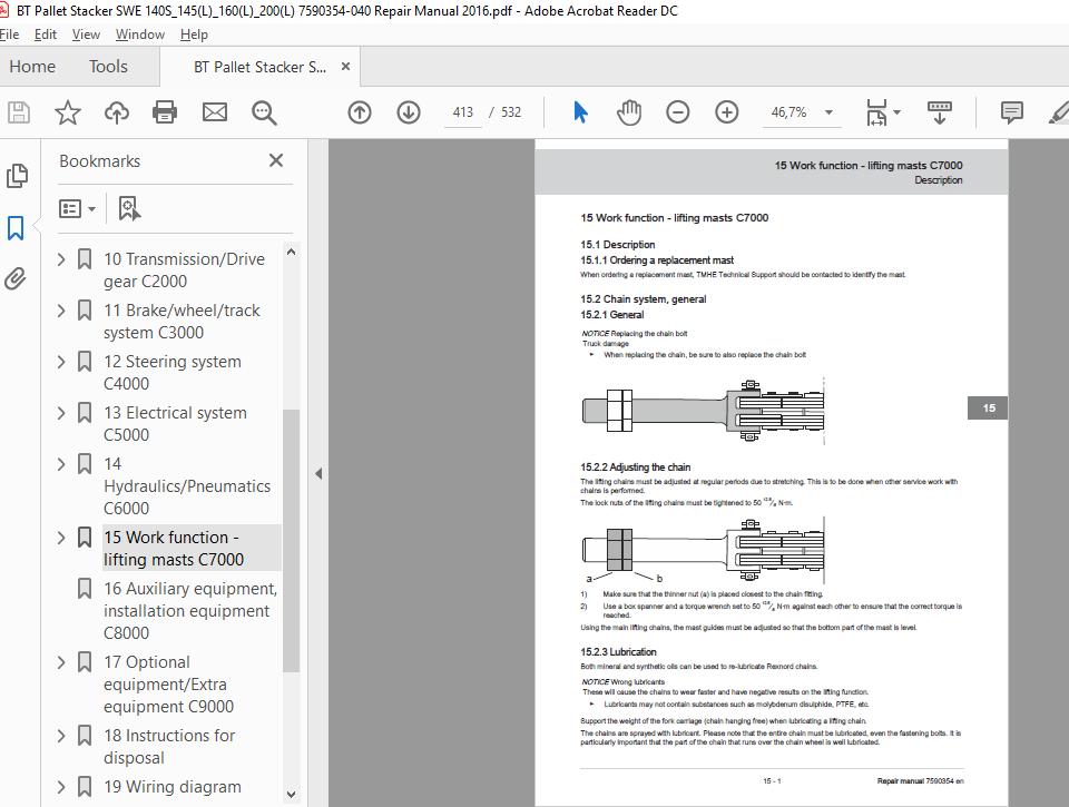 BT Pallet Stacker SWE 140S145L160L200L 7590354 040 Repair Manual 4