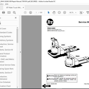BT Pallet Truck HMXRMX 302065 000 Repair Manual 27091001 1