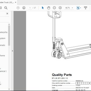 BT Pallet Truck L30L30O 12 2400000AA Quality Parts177970 1