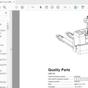 BT Pallet Truck LWE130 6070759 Quality Parts 7504373 1