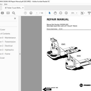 BT Prime MoverPallet Truck RMXHMX 302065 000 Repair Manual 1