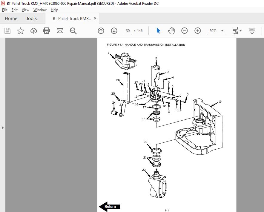 BT Prime MoverPallet Truck RMXHMX 302065 000 Repair Manual 2