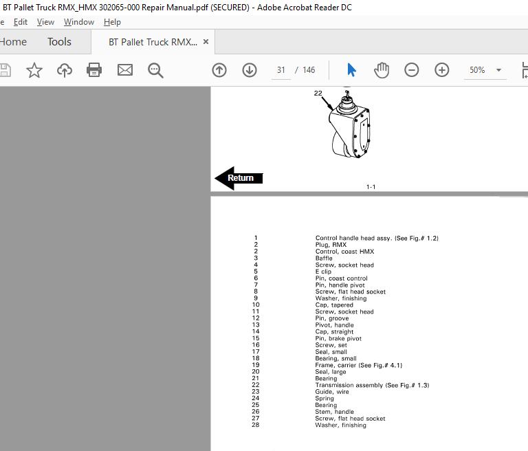 BT Prime MoverPallet Truck RMXHMX 302065 000 Repair Manual 3