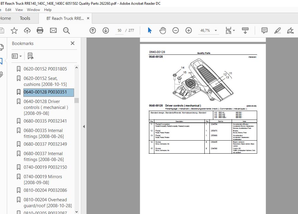 BT Reach Truck Series RRE140140C140E140EC Quality Parts 2