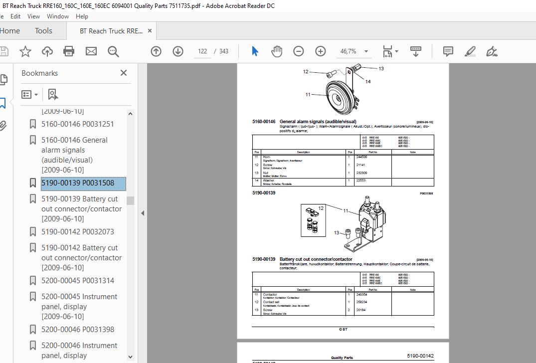 BT Reach Truck Series RRE160160C160E160EC Quality Parts 4